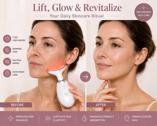 LED Face & Neck Massager – Warming Skincare Device