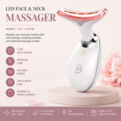 LED Face & Neck Massager – Warming Skincare Device