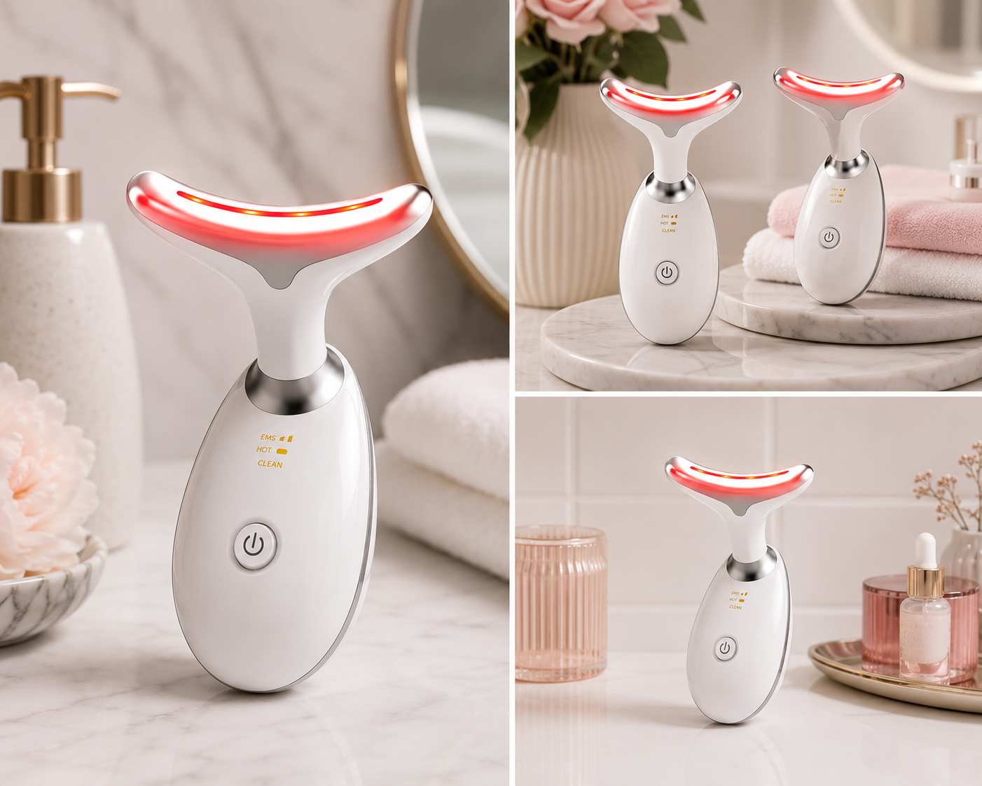 LED Face & Neck Massager – Warming Skincare Device